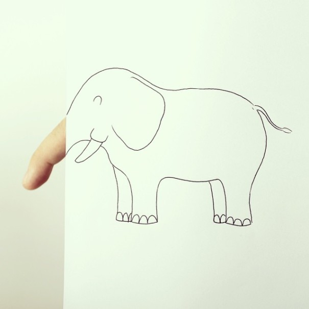 Artist Creates Cute Drawings Out Of His Own Fingers Artist Creates Cute Drawings Out Of His Own Fingers