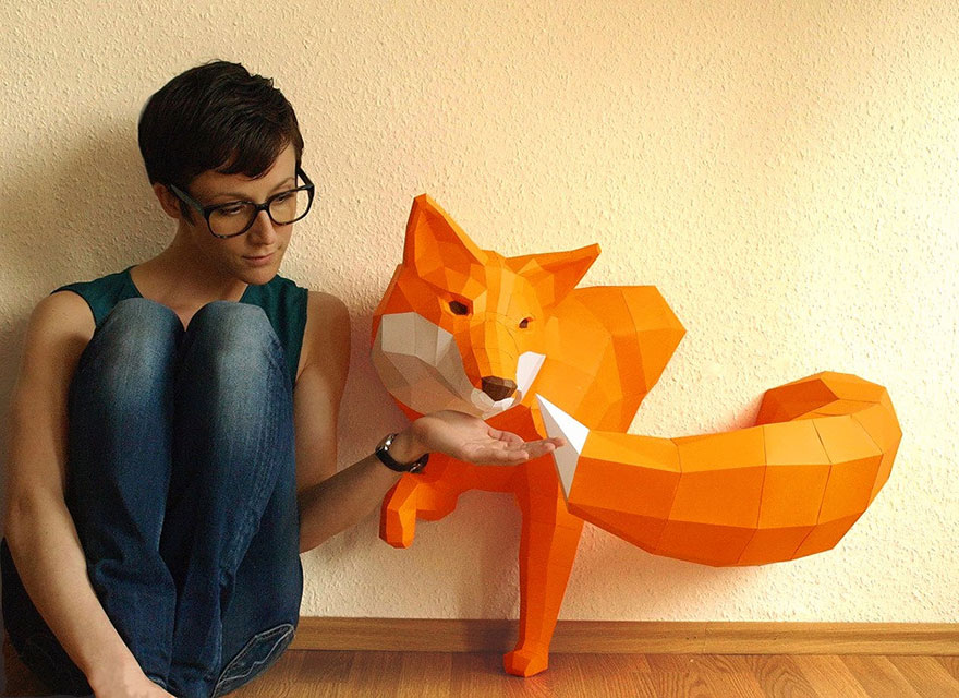 Geometric Paper Animal Sculptures By Wolfram Kampffmeyer Geometric Paper Animal Sculptures By Wolfram Kampffmeyer