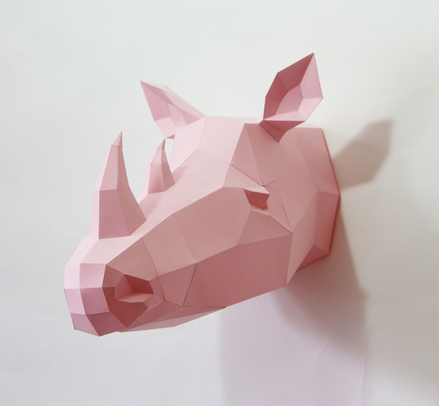 Geometric Paper Animal Sculptures By Wolfram Kampffmeyer Geometric Paper Animal Sculptures By Wolfram Kampffmeyer