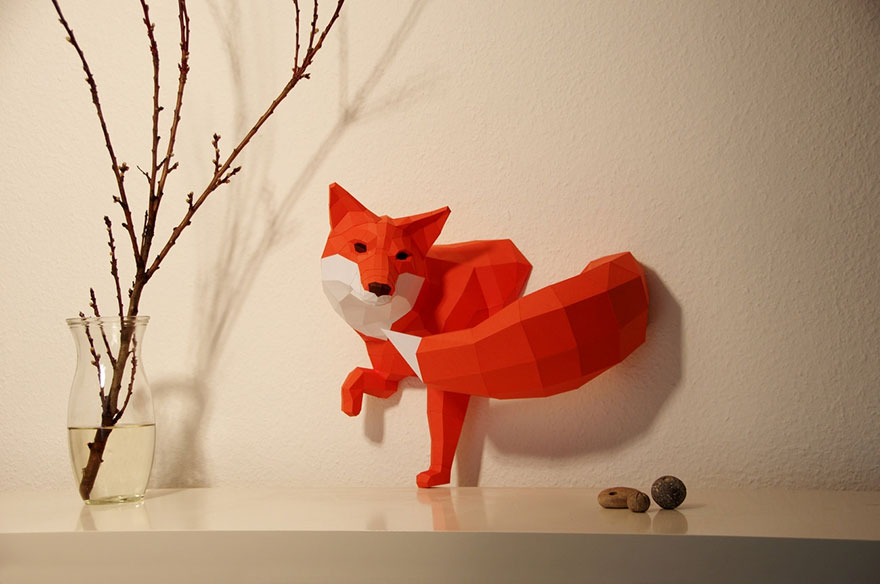Geometric Paper Animal Sculptures By Wolfram Kampffmeyer Geometric Paper Animal Sculptures By Wolfram Kampffmeyer