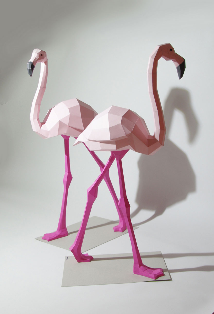 Geometric Paper Animal Sculptures By Wolfram Kampffmeyer Geometric Paper Animal Sculptures By Wolfram Kampffmeyer