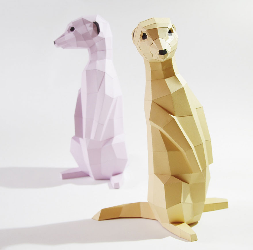 Geometric Paper Animal Sculptures By Wolfram Kampffmeyer Geometric Paper Animal Sculptures By Wolfram Kampffmeyer