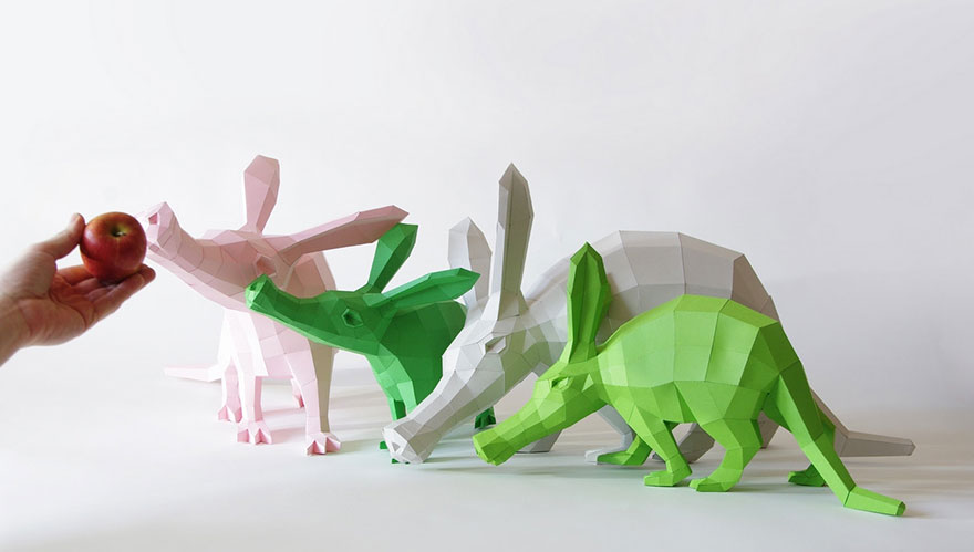 Geometric Paper Animal Sculptures By Wolfram Kampffmeyer Geometric Paper Animal Sculptures By Wolfram Kampffmeyer