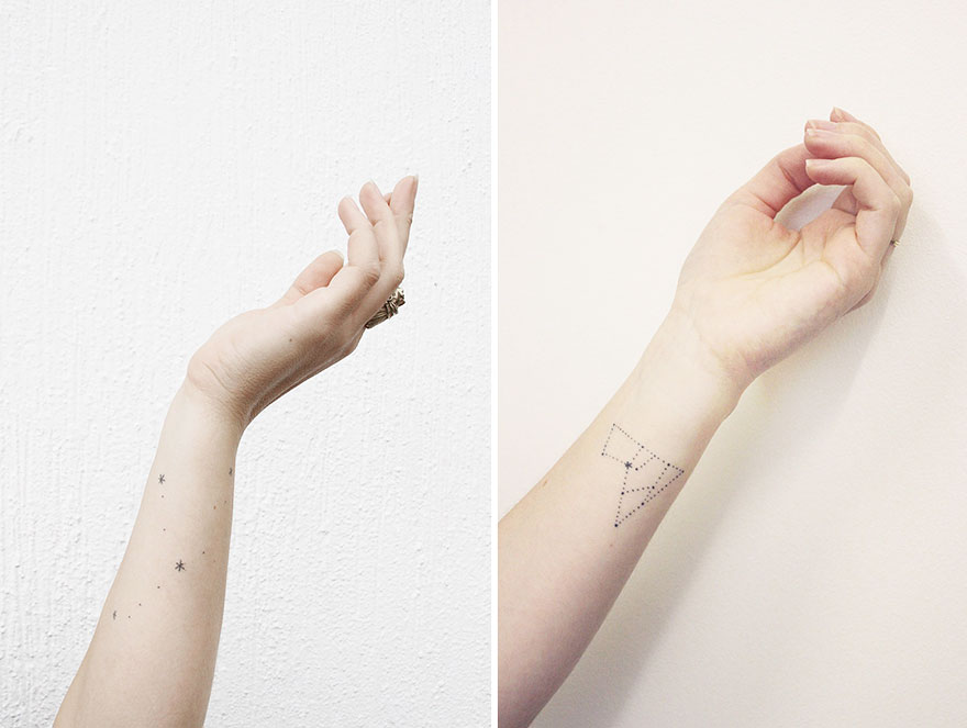 Artist Inks Her Friends With Minimalist Tattoos For Food, Lessons Or Books Artist Inks Her Friends With Minimalist Tattoos For Food, Lessons Or Books