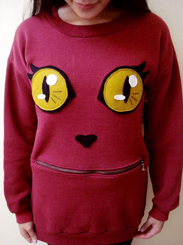 Awesome Zipper-Mouth Cat Sweater That You Can Actually Make