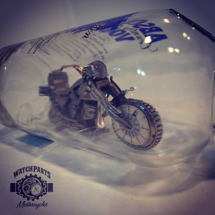 Absolut Steampunk: I Built A Motorcycle Out Of Watch Parts Inside A Bottle Absolut Steampunk: I Built A Motorcycle Out Of Watch Parts Inside A Bottle