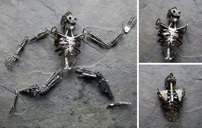 These Guys Made A Motorcycle And Rider Completely Out Of Vintage Watch Parts