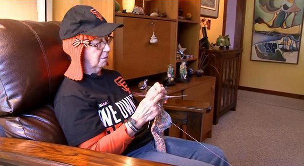 Grandmother Battling Cancer Knits Herself New Hair Grandmother Battling Cancer Knits Herself New Hair