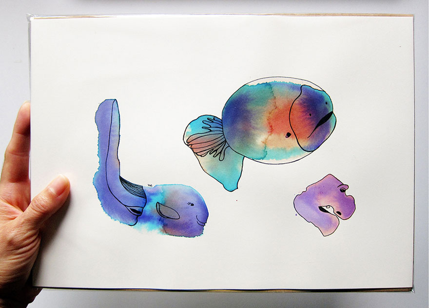Imagino: I Turn Watercolor Splashes Into Cute Characters