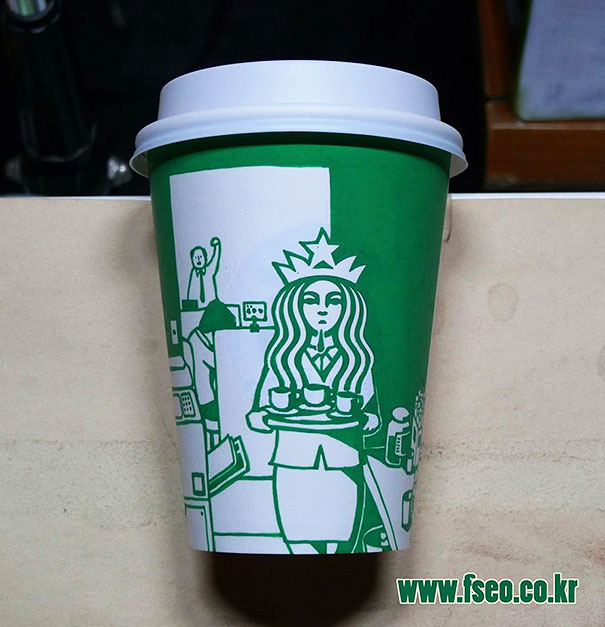 Illustrator Doodles On Starbucks Cups To Turn Mermaid Into Various Characters Illustrator Doodles On Starbucks Cups To Turn Mermaid Into Various Characters