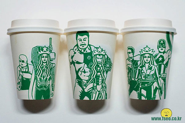 Illustrator Doodles On Starbucks Cups To Turn Mermaid Into Various Characters Illustrator Doodles On Starbucks Cups To Turn Mermaid Into Various Characters