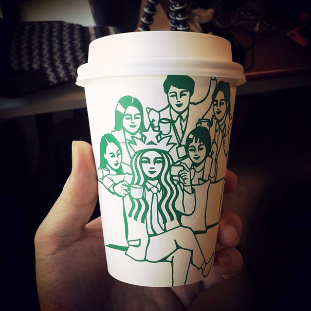 Illustrator Doodles On Starbucks Cups To Turn Mermaid Into Various Characters Illustrator Doodles On Starbucks Cups To Turn Mermaid Into Various Characters
