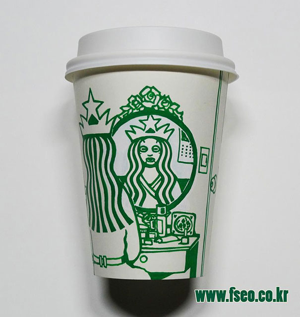 Illustrator Doodles On Starbucks Cups To Turn Mermaid Into Various Characters Illustrator Doodles On Starbucks Cups To Turn Mermaid Into Various Characters