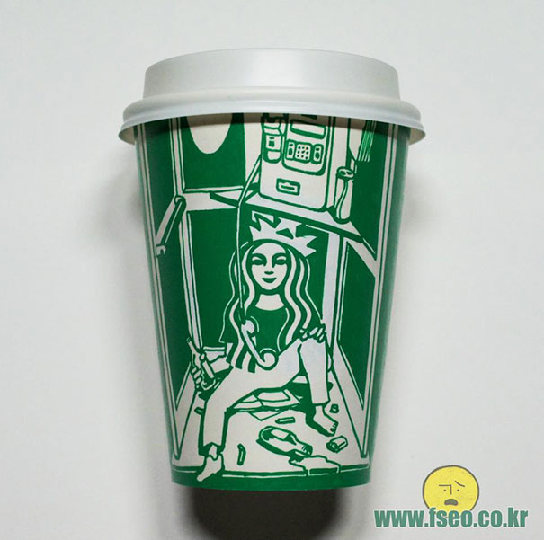 Illustrator Doodles On Starbucks Cups To Turn Mermaid Into Various Characters Illustrator Doodles On Starbucks Cups To Turn Mermaid Into Various Characters