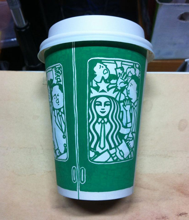 Illustrator Doodles On Starbucks Cups To Turn Mermaid Into Various Characters Illustrator Doodles On Starbucks Cups To Turn Mermaid Into Various Characters