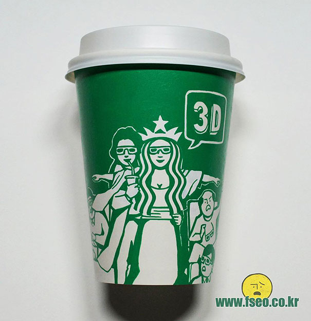 Illustrator Doodles On Starbucks Cups To Turn Mermaid Into Various Characters Illustrator Doodles On Starbucks Cups To Turn Mermaid Into Various Characters