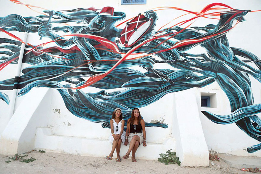 150 Street Artists From 30 Countries Turn Old Tunisian Village Into Outdoor Art Gallery 150 Street Artists From 30 Countries Turn Old Tunisian Village Into Outdoor Art Gallery