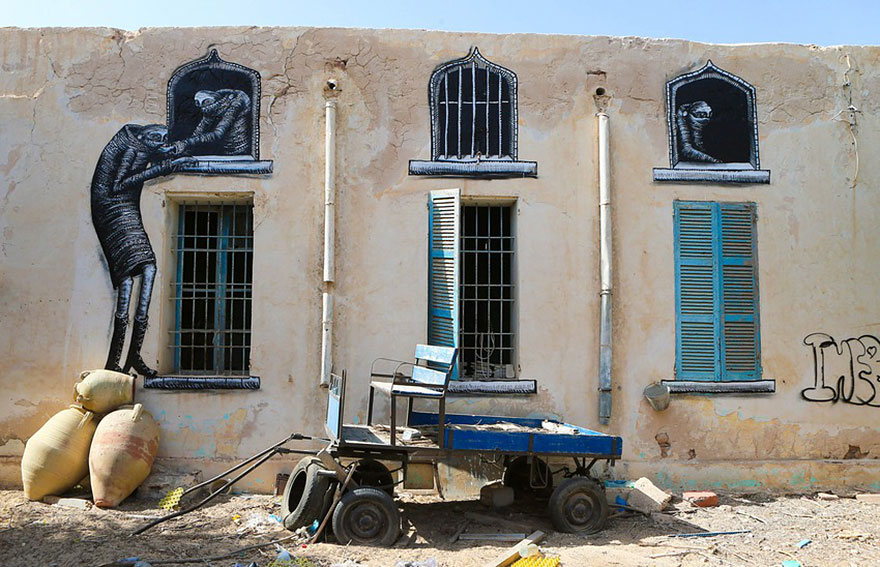 150 Street Artists From 30 Countries Turn Old Tunisian Village Into Outdoor Art Gallery 150 Street Artists From 30 Countries Turn Old Tunisian Village Into Outdoor Art Gallery