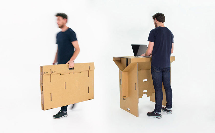 This Standing Cardboard Desk Is Portable, Recyclable, And Is Strong Enough To Hold An Adult This Standing Cardboard Desk Is Portable, Recyclable, And Is Strong Enough To Hold An Adult