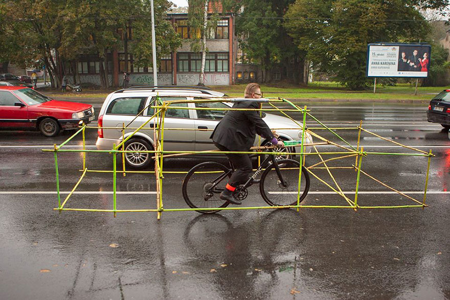 Latvian Cyclists Show How Much Space Bikes Save Latvian Cyclists Show How Much Space Bikes Save