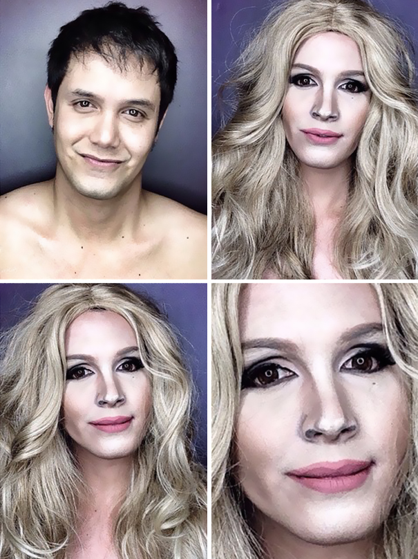 Guy Uses Makeup To Transform Himself Into Female Hollywood Celebrities Guy Uses Makeup To Transform Himself Into Female Hollywood Celebrities