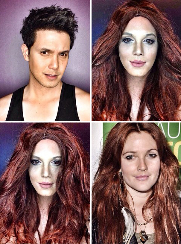 Guy Uses Makeup To Transform Himself Into Female Hollywood Celebrities Guy Uses Makeup To Transform Himself Into Female Hollywood Celebrities