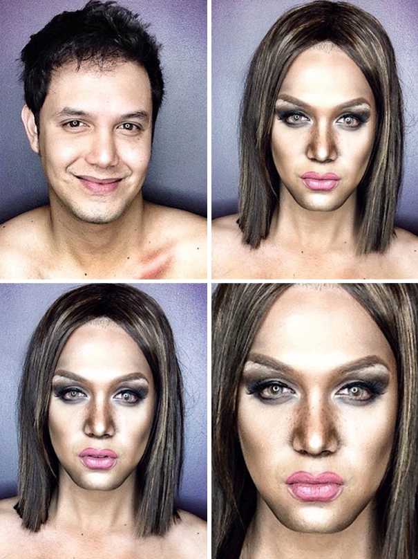 Guy Uses Makeup To Transform Himself Into Female Hollywood Celebrities Guy Uses Makeup To Transform Himself Into Female Hollywood Celebrities