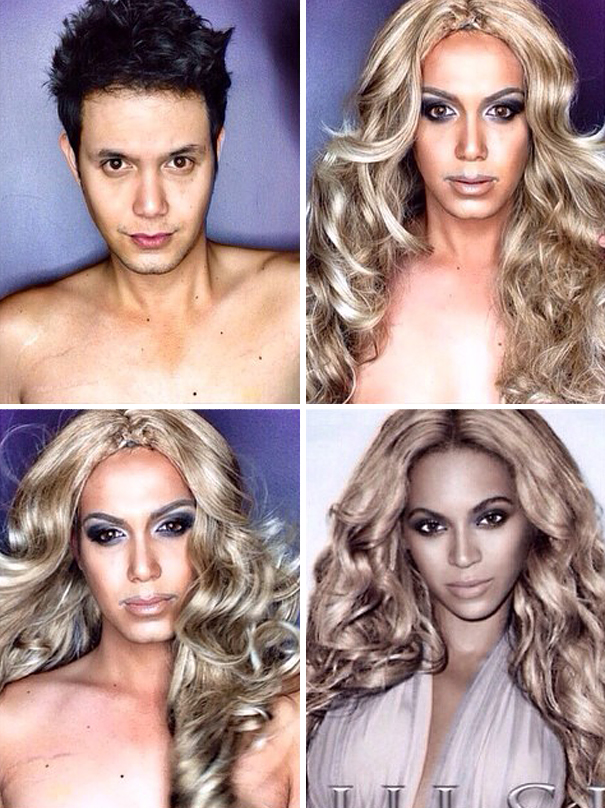 Guy Uses Makeup To Transform Himself Into Female Hollywood Celebrities Guy Uses Makeup To Transform Himself Into Female Hollywood Celebrities