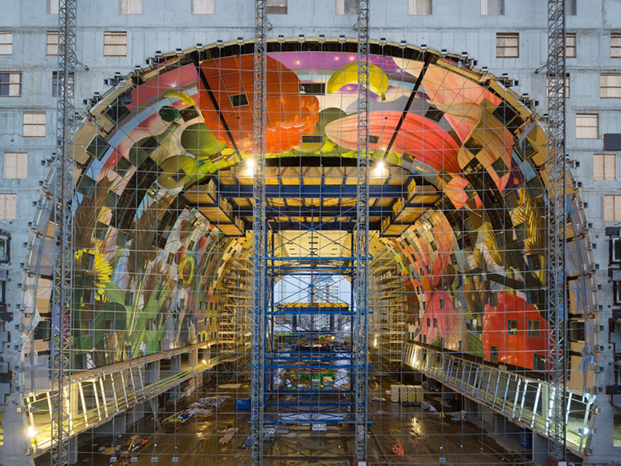 A Spectacular 36,000 Sq Ft Mural Decorates This Newly-Opened Market Hall In Rotterdam
