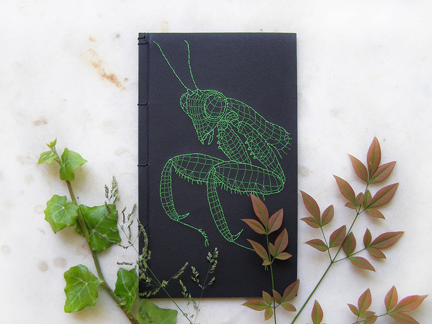 Artist Embroiders Notebook With Veins, Holograms, And Floral Patterns