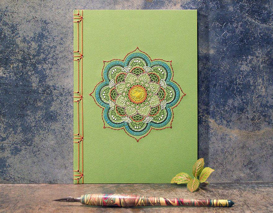 Artist Embroiders Notebook With Veins, Holograms, And Floral Patterns