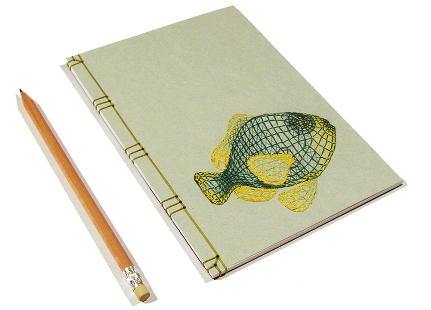 Artist Embroiders Notebook With Veins, Holograms, And Floral Patterns