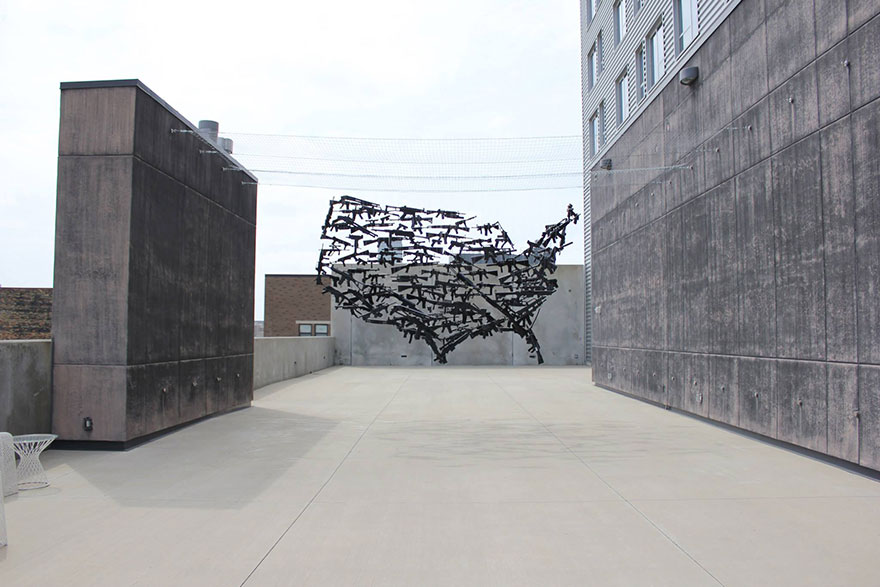 Gun Country: A Map Of The USA Consisting Of 150 Toy Guns