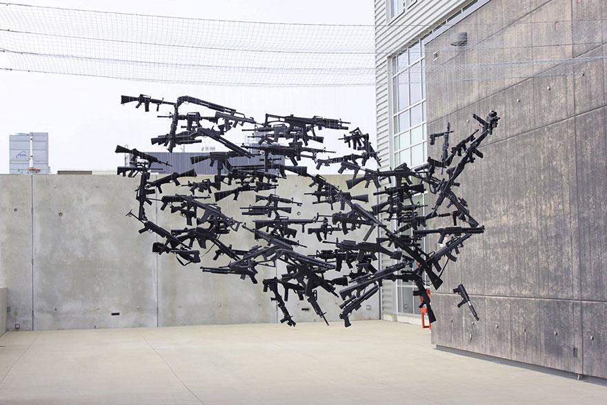 Gun Country: A Map Of The USA Consisting Of 150 Toy Guns