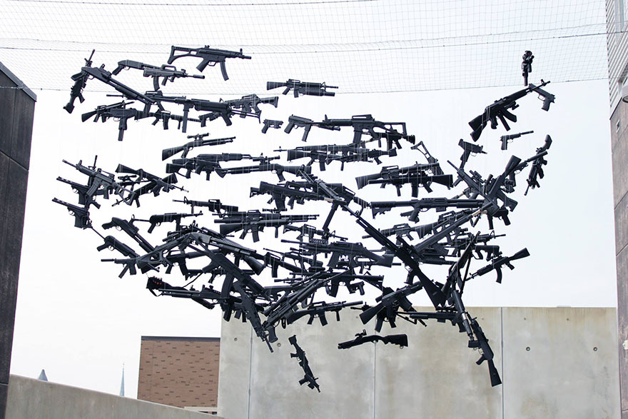 Gun Country: A Map Of The USA Consisting Of 150 Toy Guns