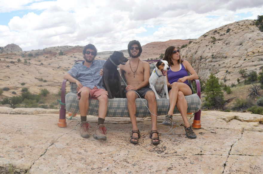 Couch Surfing In The USA: Three Friends, Two Dogs And One Couch Couch Surfing In The USA: Three Friends, Two Dogs And One Couch