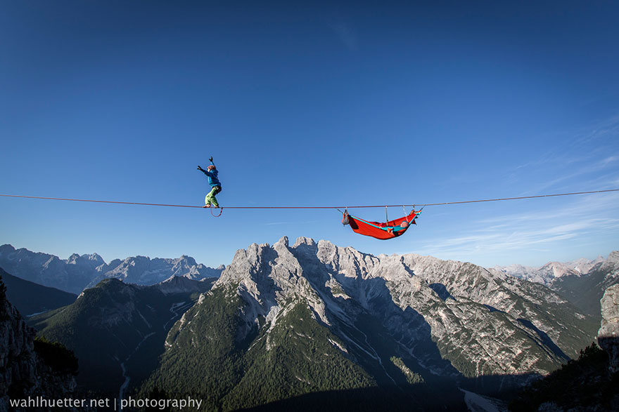 People At This Festival Slept On Hammocks Hanging Hundreds Of Feet Above The Italian Alps