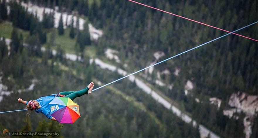 People At This Festival Slept On Hammocks Hanging Hundreds Of Feet Above The Italian Alps