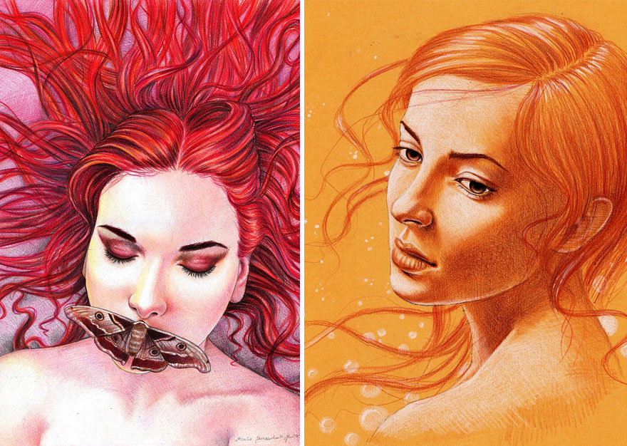 I Drew These Illustrations With Graphite And Coloured Pencils