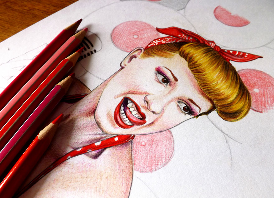 I Drew These Illustrations With Graphite And Coloured Pencils