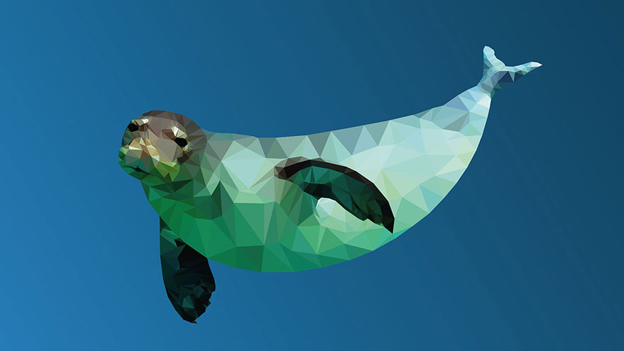 Underwater Life: Low-Poly Illustrations Made By Hand, Line After Line, Poly After Poly