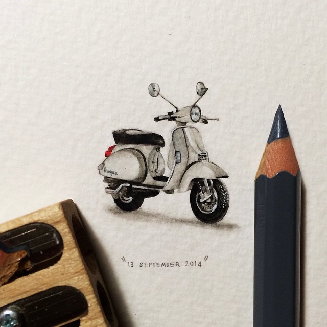 365 Postcards For Ants: Illustrator Creates One Mini Painting Per Day For A Year