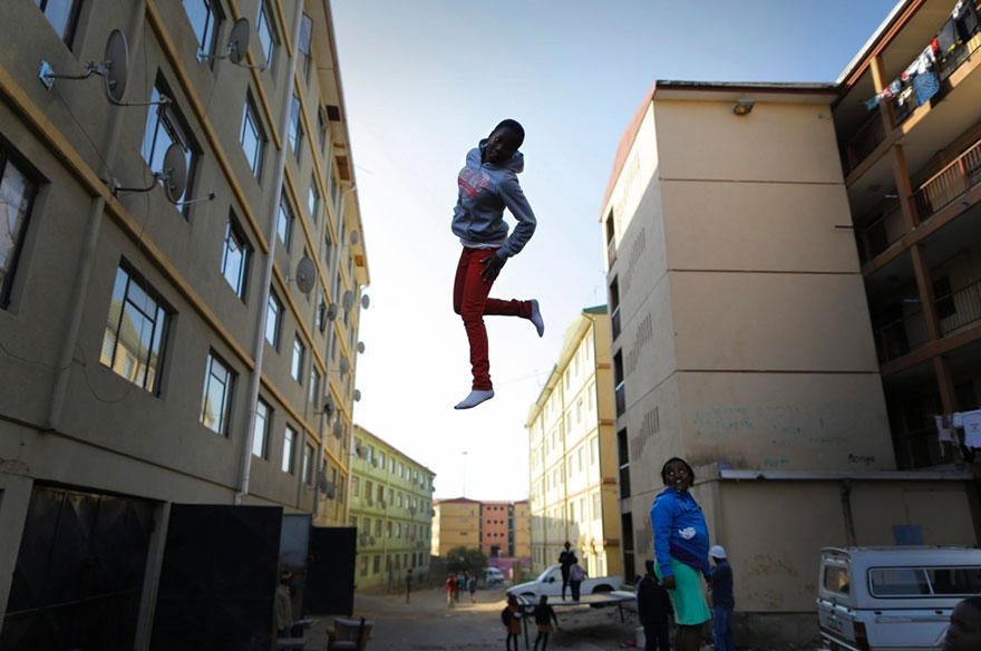 Kids From A Poor Part Of Johannesburg Receive A Trampoline And Soar Through The Air With Glee