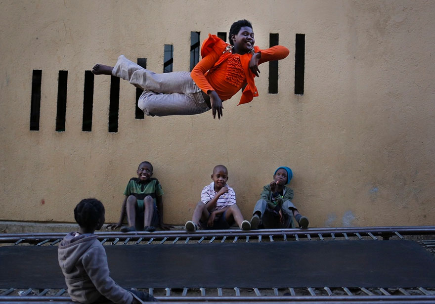 Kids From A Poor Part Of Johannesburg Receive A Trampoline And Soar Through The Air With Glee
