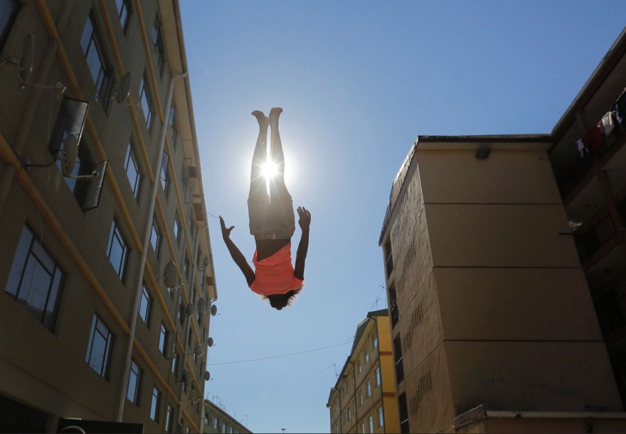 Kids From A Poor Part Of Johannesburg Receive A Trampoline And Soar Through The Air With Glee