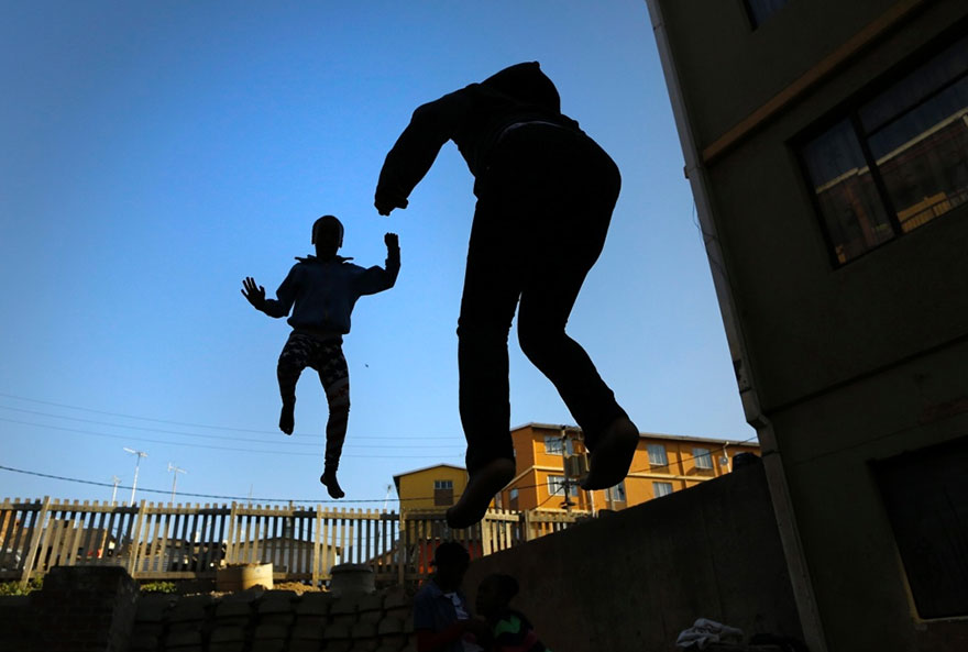 Kids From A Poor Part Of Johannesburg Receive A Trampoline And Soar Through The Air With Glee