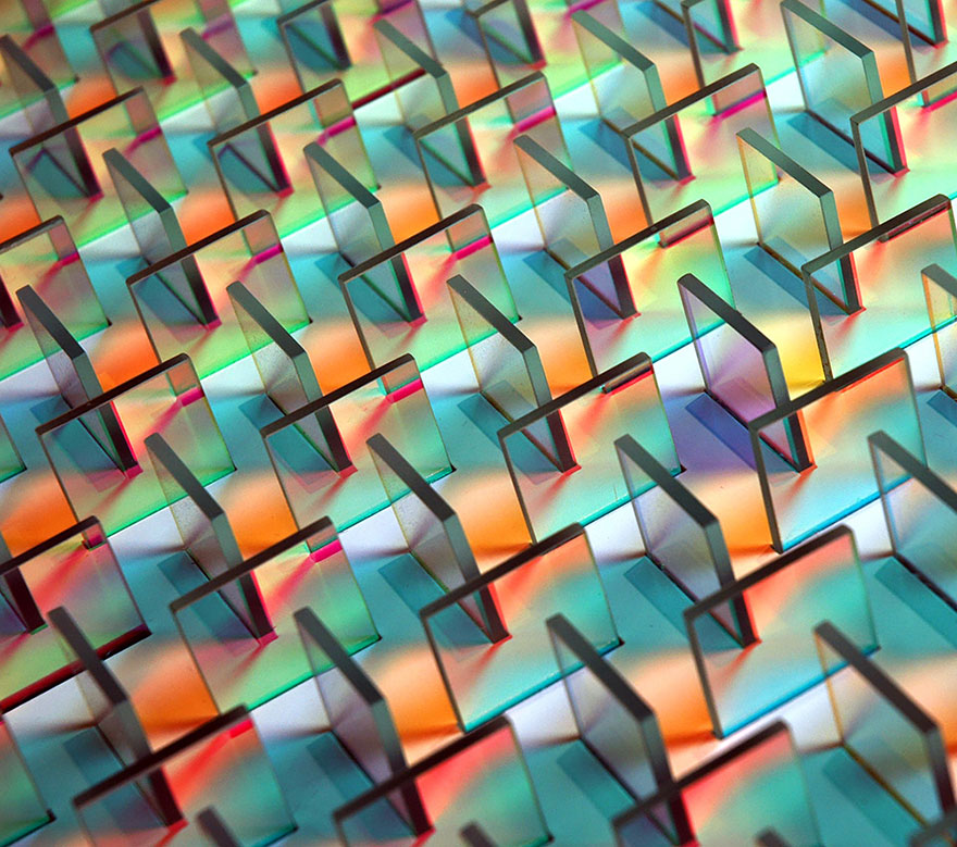 Dazzling Colored Glass and Light Installations By Chris Wood