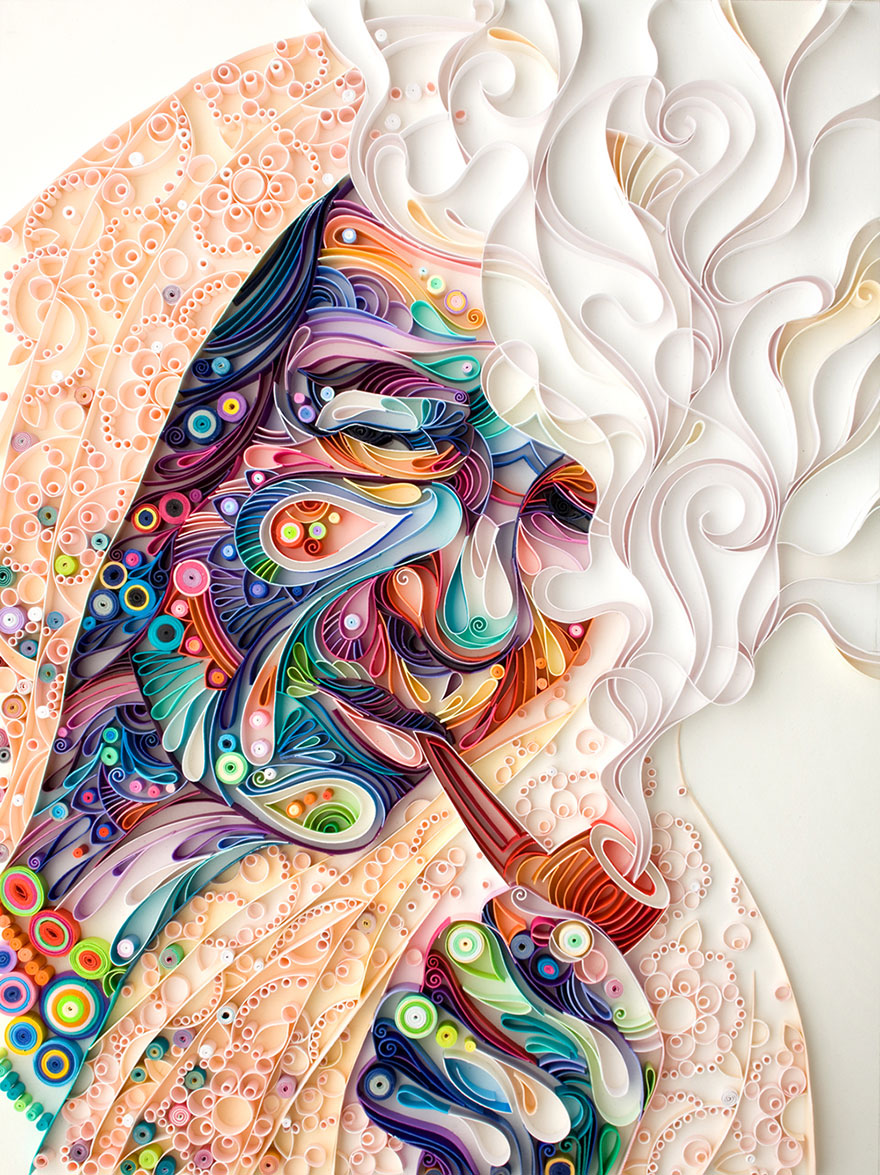 Mesmerizing Paper Art Made From Strips Of Colored Paper by Yulia Brodskaya