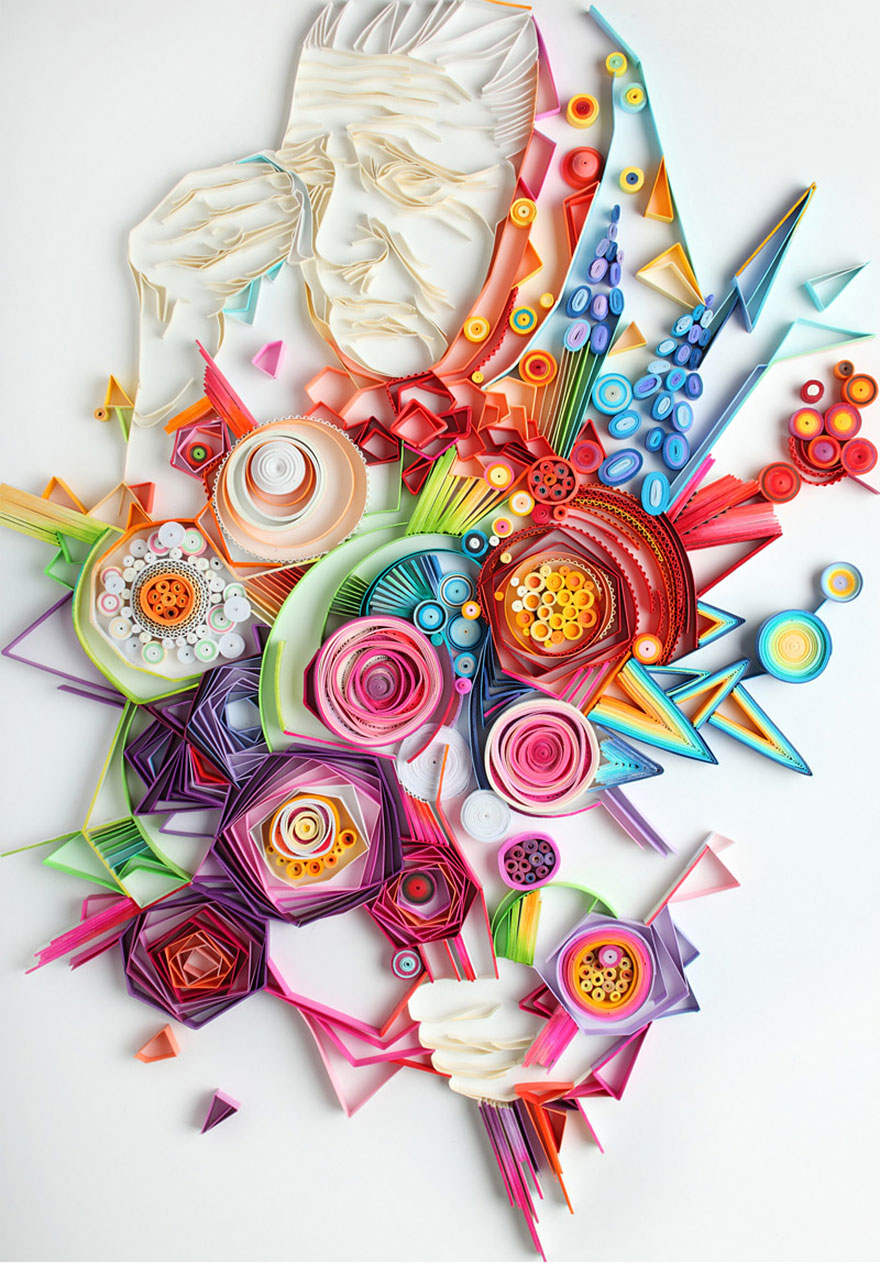 Mesmerizing Paper Art Made From Strips Of Colored Paper by Yulia Brodskaya
