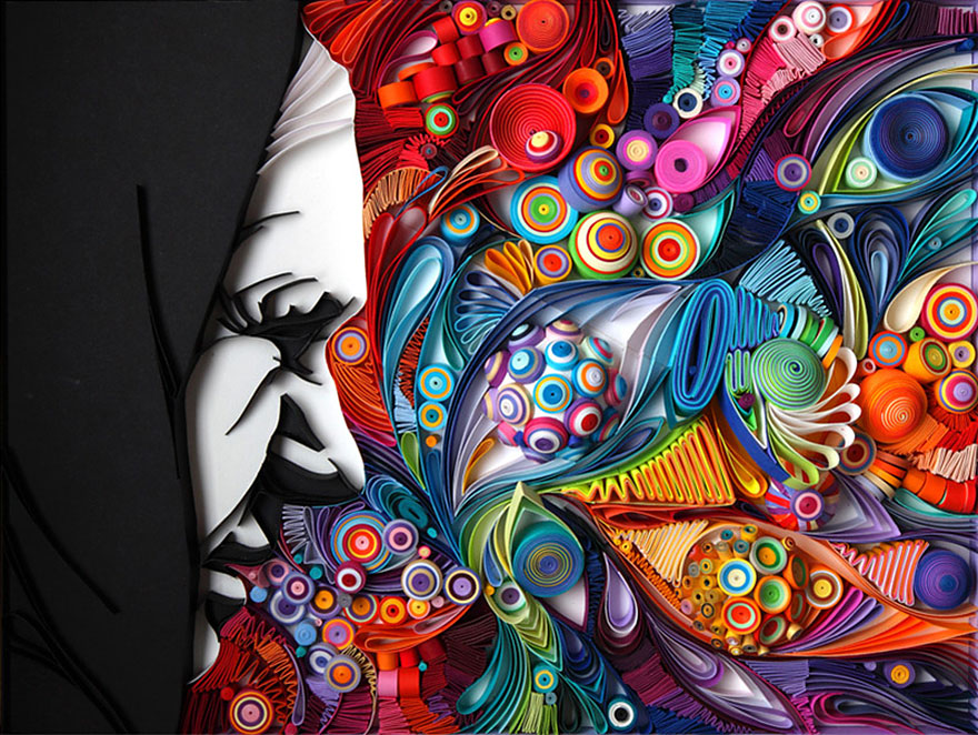 Mesmerizing Paper Art Made From Strips Of Colored Paper by Yulia Brodskaya